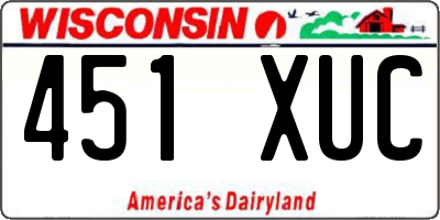 WI license plate 451XUC