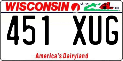 WI license plate 451XUG