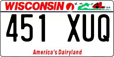 WI license plate 451XUQ