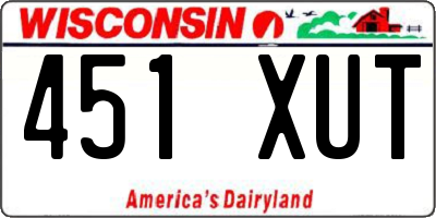 WI license plate 451XUT