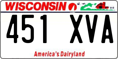 WI license plate 451XVA