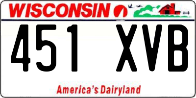 WI license plate 451XVB