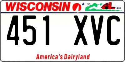 WI license plate 451XVC