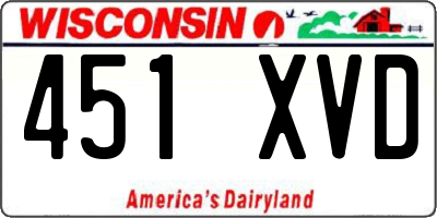 WI license plate 451XVD