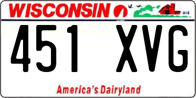 WI license plate 451XVG