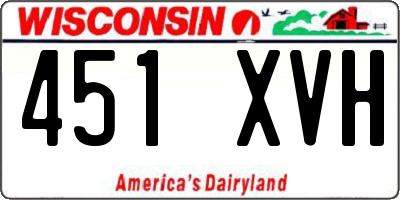 WI license plate 451XVH
