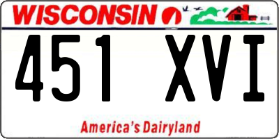 WI license plate 451XVI