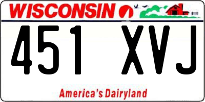 WI license plate 451XVJ