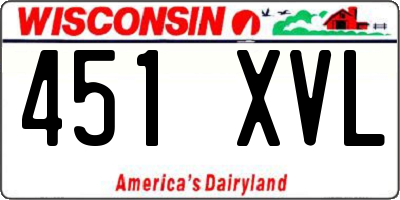 WI license plate 451XVL