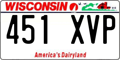 WI license plate 451XVP