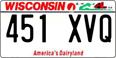 WI license plate 451XVQ