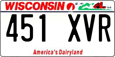 WI license plate 451XVR