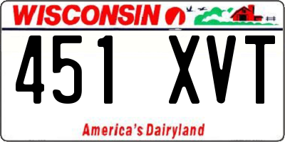WI license plate 451XVT