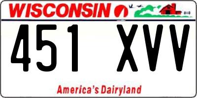 WI license plate 451XVV