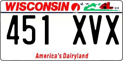 WI license plate 451XVX