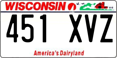 WI license plate 451XVZ
