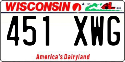 WI license plate 451XWG