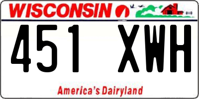WI license plate 451XWH