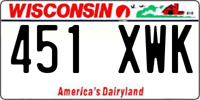 WI license plate 451XWK