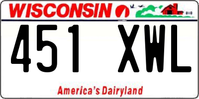 WI license plate 451XWL