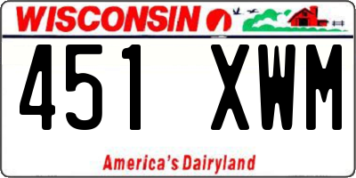 WI license plate 451XWM