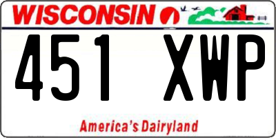 WI license plate 451XWP