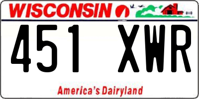 WI license plate 451XWR