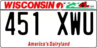WI license plate 451XWU