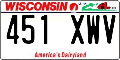 WI license plate 451XWV