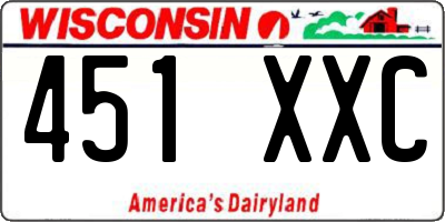WI license plate 451XXC