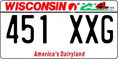 WI license plate 451XXG