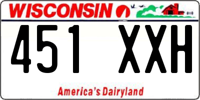 WI license plate 451XXH
