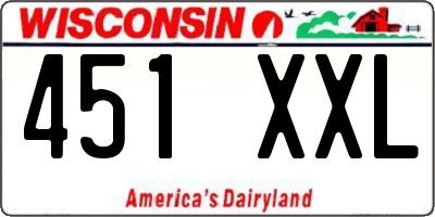 WI license plate 451XXL
