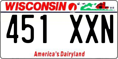 WI license plate 451XXN