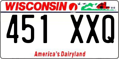 WI license plate 451XXQ