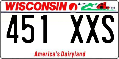 WI license plate 451XXS