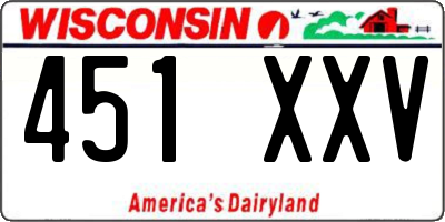 WI license plate 451XXV