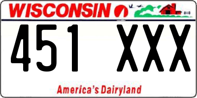 WI license plate 451XXX
