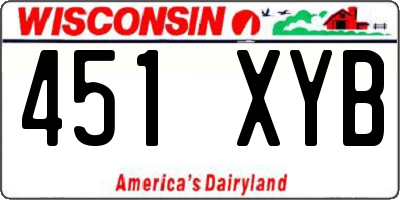 WI license plate 451XYB