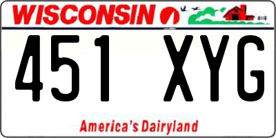 WI license plate 451XYG