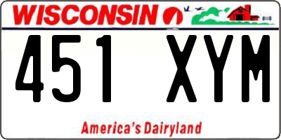 WI license plate 451XYM