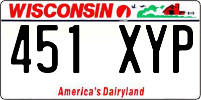 WI license plate 451XYP
