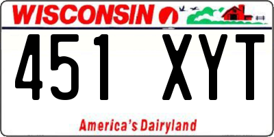 WI license plate 451XYT