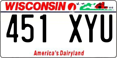 WI license plate 451XYU