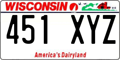 WI license plate 451XYZ