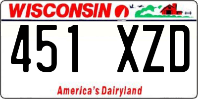 WI license plate 451XZD