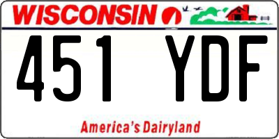WI license plate 451YDF