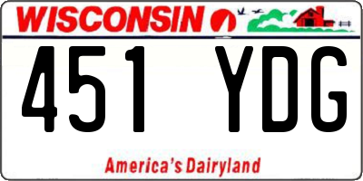 WI license plate 451YDG