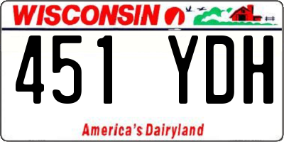 WI license plate 451YDH