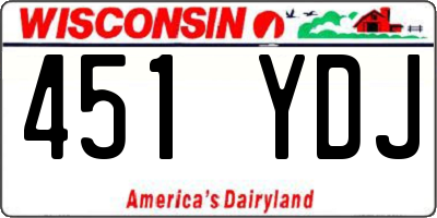 WI license plate 451YDJ